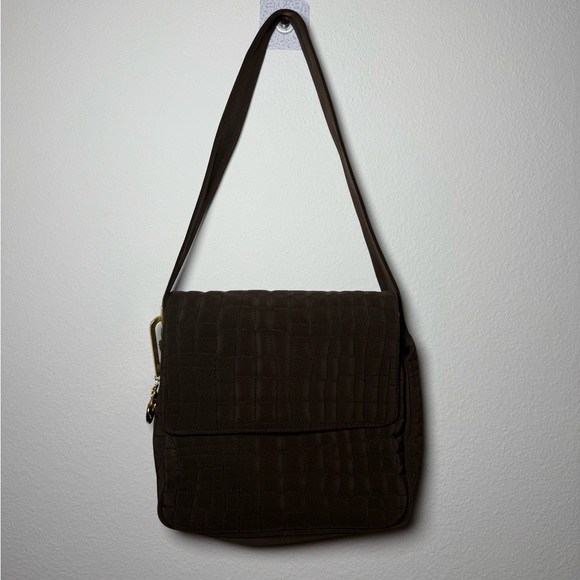 Vintage Euroline Brown Quilted Messenger Bag - Picture 1 of 7
